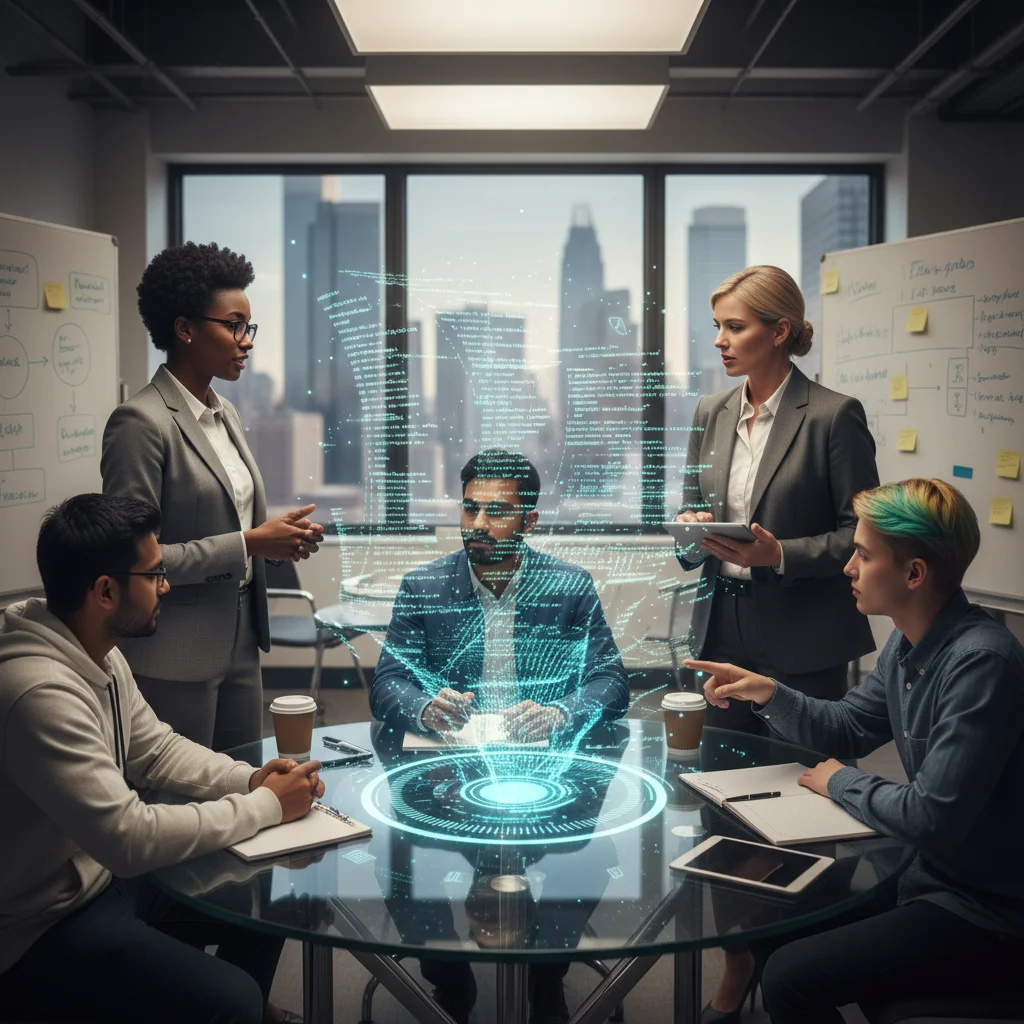 AI development team discussing regulatory compliance