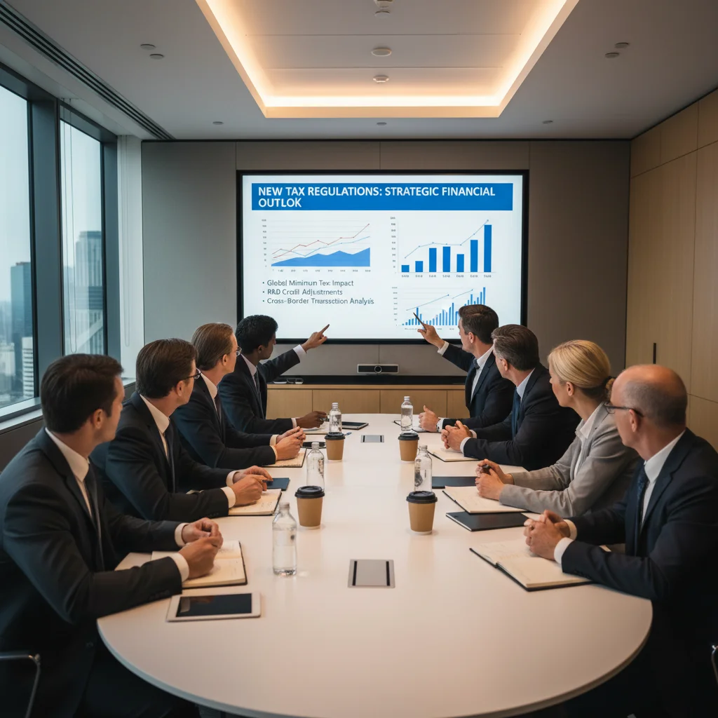 Business team discussing 2026 IRS tax code changes and strategies