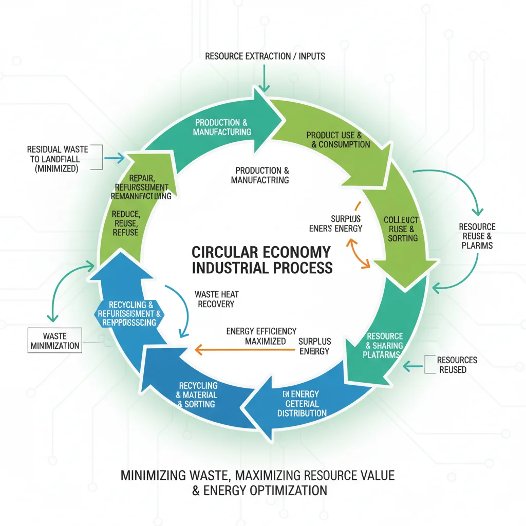 Circular economy diagram for sustainable operations