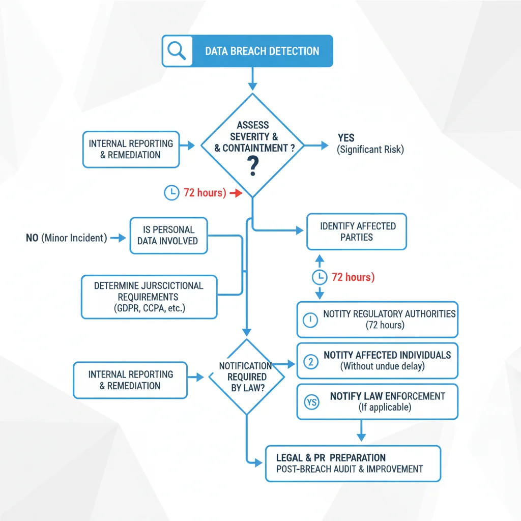 Flowchart of data breach notification process steps