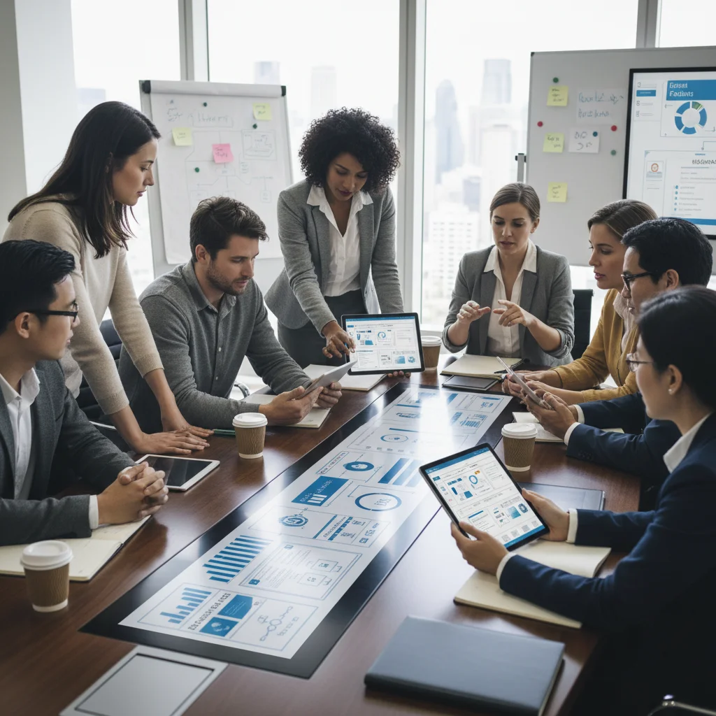 Team of digital health innovators and FDA compliance experts collaborating on regulatory strategy