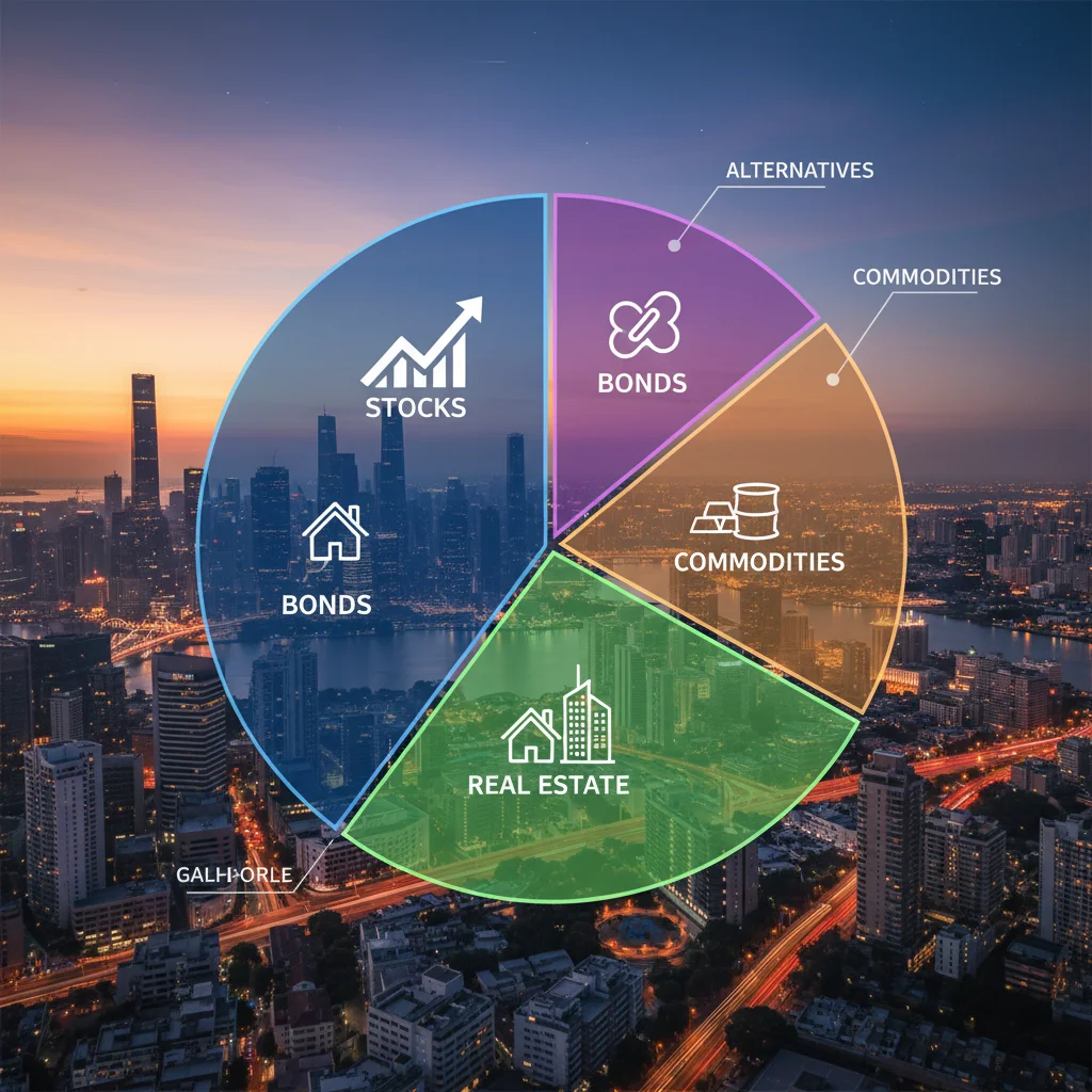 Diversified investment portfolio with balanced asset allocation