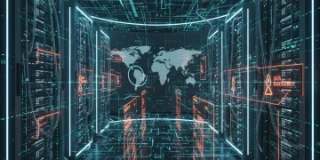 Global data network with legal restrictions, symbolizing federal data localization laws.