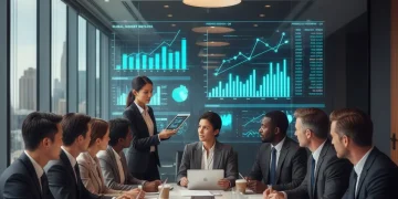 Strategic private equity investment discussion among diverse professionals in a modern boardroom.
