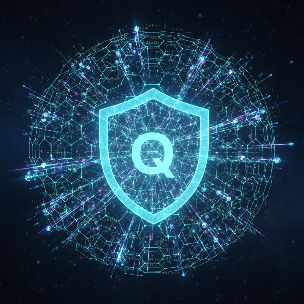 Quantum encrypted secure data network with glowing connections