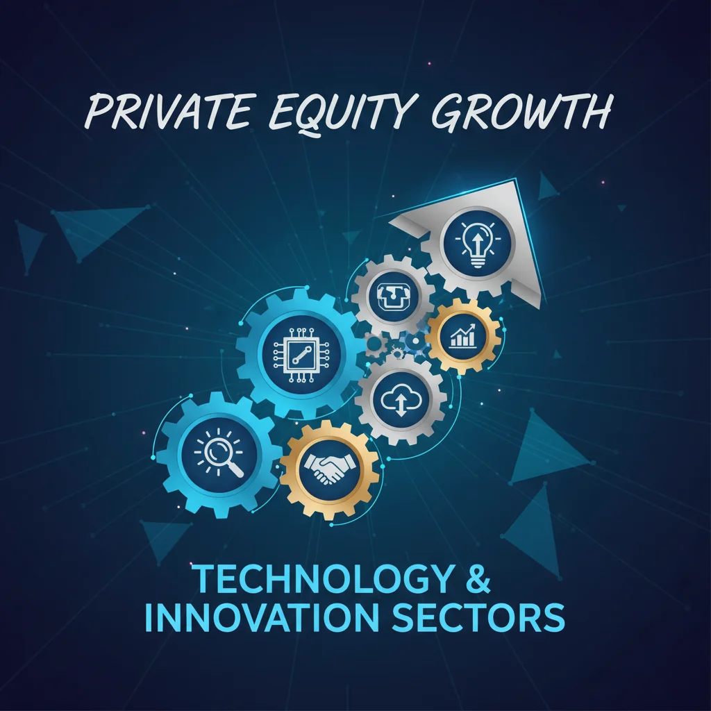 Infographic depicting synergistic growth in technology and innovation sectors for private equity.