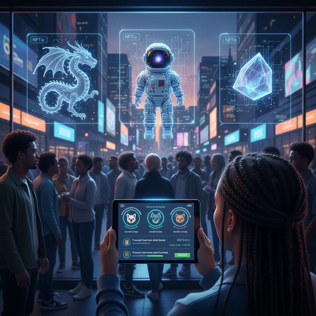 Consumers engaging with Web3-powered virtual stores, NFTs, and DAO governance for enhanced customer experience.