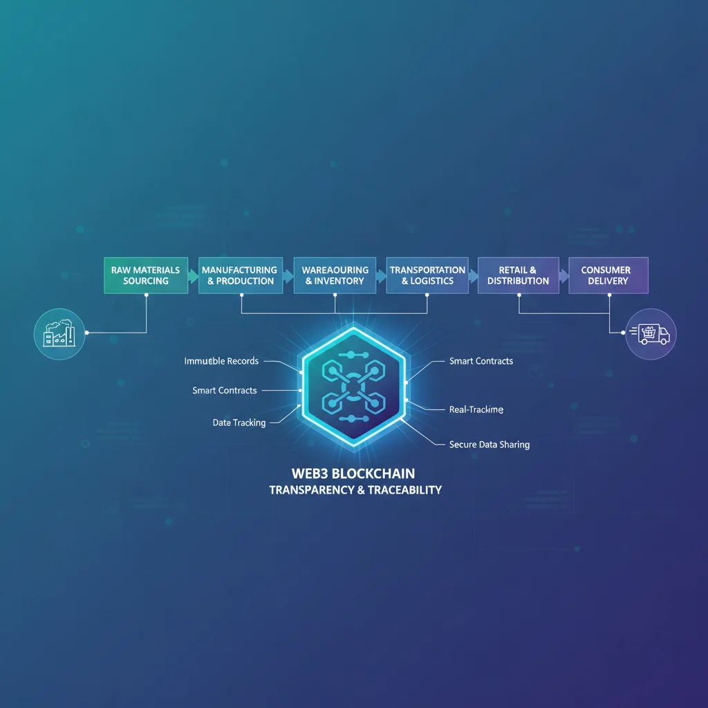 Infographic illustrating Web3's role in creating transparent and traceable supply chains for businesses.