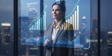 Alternative Investments 2026: Private Equity & Real Estate for Portfolio Diversification Investor analyzing alternative investments in private equity and real estate for 2026