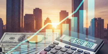 Financial graph with calculator and US currency, illustrating tax-efficient investing strategies.