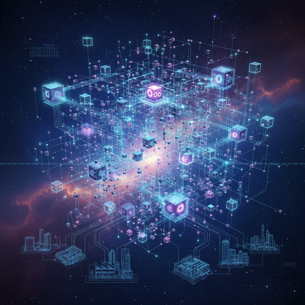 Intricate neural network diagram illustrating AI infrastructure.